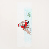 Frohe Weihnachten! Weihnachtsmann mit Katze und Hu Yogamatte (Rückseite)