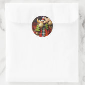 Frohe Weihnachten Weihnachtsmann Moose Runder Aufkleber (Tasche)