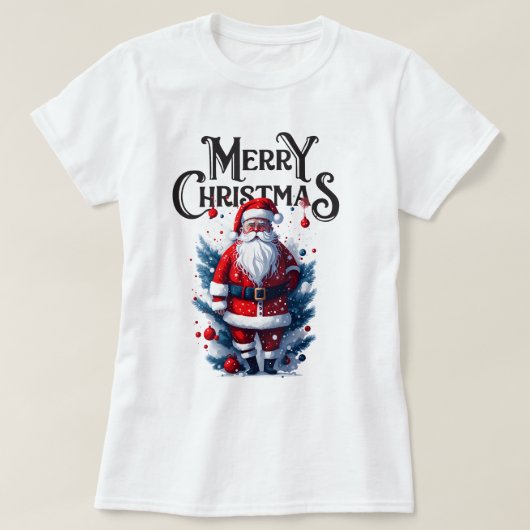 Frohe Weihnachten Weihnachtsmann Pajama T-Shirt (Design vorne)