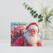 Frohe Weihnachten Weihnachtsmann Postkarte (Stehend Vorderseite)