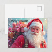 Frohe Weihnachten Weihnachtsmann Postkarte (Vorne/Hinten)