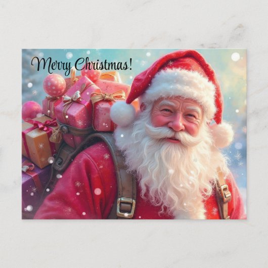 Frohe Weihnachten Weihnachtsmann Postkarte (Vorderseite)