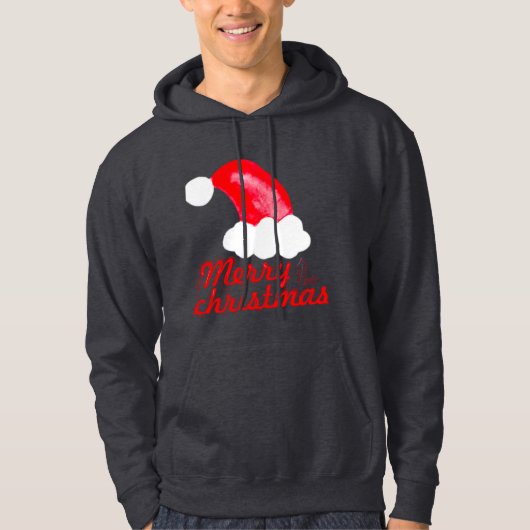 Frohe Weihnachten Weihnachtsmann Red Cap Hoodie (Vorderseite)