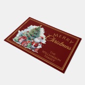 Frohe Weihnachten Weihnachtsmann Red Fußmatte (Schrägansicht)