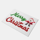 Frohe Weihnachten Weihnachtsmann rot grün Drehbuch Fußmatte (Schrägansicht)
