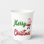 Frohe Weihnachten Weihnachtsmann rot grün Drehbuch Pappbecher (Rückseite)