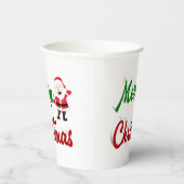 Frohe Weihnachten Weihnachtsmann rot grün Drehbuch Pappbecher (Rechts)