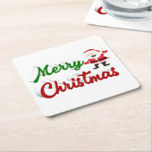 Frohe Weihnachten Weihnachtsmann rot grün Drehbuch Rechteckiger Pappuntersetzer (angewinkelt)