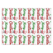Frohe Weihnachten Weihnachtsmann rot grün Drehbuch Tischdecke (Vorderseite (Horizontal))