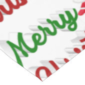 Frohe Weihnachten Weihnachtsmann rot grün Drehbuch Tischdecke (Schrägansicht)