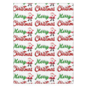 Frohe Weihnachten Weihnachtsmann rot grün Drehbuch Tischdecke (Vorderseite)