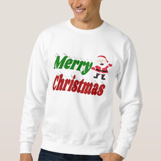 Frohe Weihnachten Weihnachtsmann rot-grüne Typogra Sweatshirt (Vorderseite)