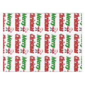 Frohe Weihnachten Weihnachtsmann rot-grüne Typogra Tischdecke (Vorderseite (Horizontal))