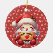 Frohe Weihnachten Weihnachtsmann Runde Acrylschmuc Keramik Ornament (Vorne)