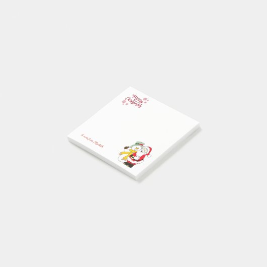 Frohe Weihnachten, Weihnachtsmann, Schneemann Pers Post-it Klebezettel (angewinkelt)