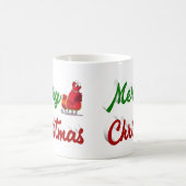Frohe Weihnachten Weihnachtsmann-Sleigh-Halbschrif Kaffeetasse (Mittel)