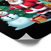 Frohe Weihnachten Weihnachtsmann Snowman Reindeer  Poster (Ecke)