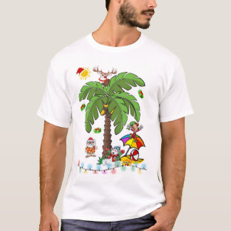 Frohe Weihnachten Weihnachtsmann Strand T-Shirt
