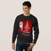 Frohe Weihnachten Weihnachtsmann Tree Stokings X-m Sweatshirt (Vorne ganz)