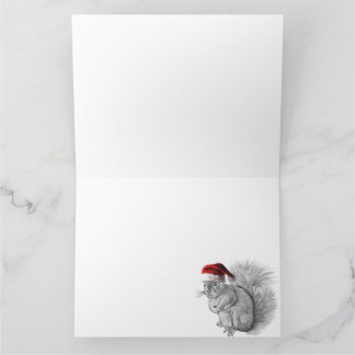 Frohe Weihnachten Weihnachtsmann und Eichhörnchen Karte