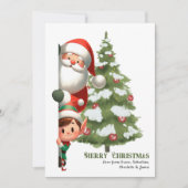 Frohe Weihnachten Weihnachtsmann und Elf Personali (Vorderseite)