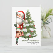 Frohe Weihnachten Weihnachtsmann und Elf Personali (Stehend Vorderseite)