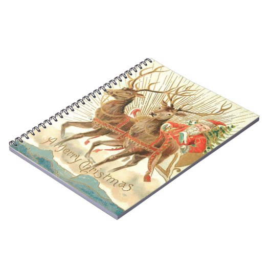 Frohe Weihnachten (Weihnachtsmann und sein Rentier Notizblock (Linke Seite)