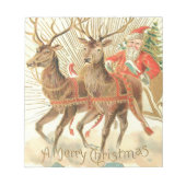 Frohe Weihnachten (Weihnachtsmann und sein Rentier Notizblock (Vorderseite)