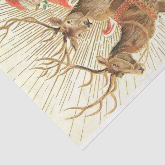 Frohe Weihnachten (Weihnachtsmann und sein Rentier Seidenpapier (Ausschnitt)