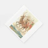 Frohe Weihnachten (Weihnachtsmann und sein Rentier Serviette (Ecke)