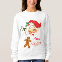 Frohe Weihnachten Weihnachtsmann Vintag White Sweatshirt