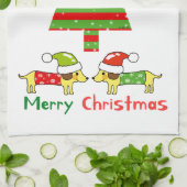 Frohe Weihnachten (Weihnachtsmänner) Geschirrtuch (Gefaltet)