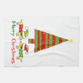 Frohe Weihnachten (Weihnachtsmänner) Geschirrtuch (Horizontal)
