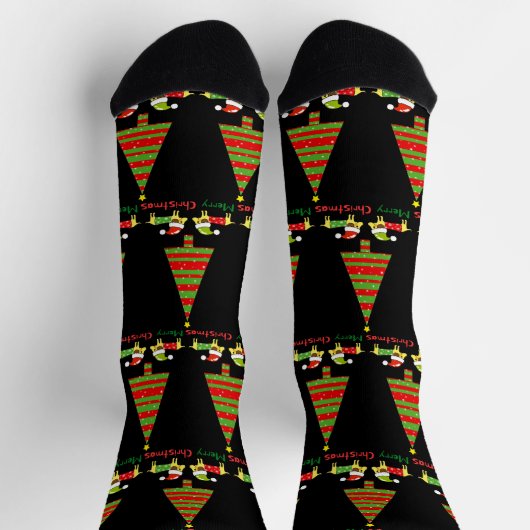 Frohe Weihnachten (Weihnachtsmänner) Socken (Oben)