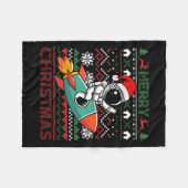 Frohe Weihnachten Weihnachtsmannmütze Astronaut Ro Fleecedecke (Vorderseite (Horizontal))