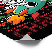 Frohe Weihnachten Weihnachtsmannmütze Astronaut Ro Poster (Ecke)