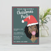 Frohe Weihnachten! Weihnachtsmannmütze der Schwarz (Stehend Vorderseite)