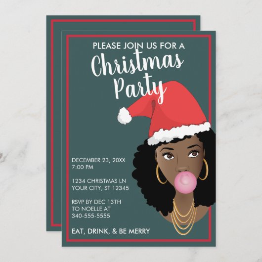 Frohe Weihnachten! Weihnachtsmannmütze der Schwarz (Vorne/Hinten)