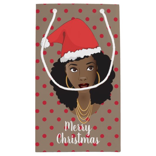 Frohe Weihnachten! Weihnachtsmannmütze Gum Red Kleine Geschenktüte (Rückseite)