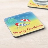 Frohe Weihnachten, Weihnachtsmannmütze, Palmen, St Untersetzer (Linke Seite)