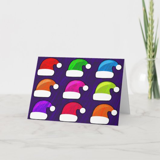 Frohe Weihnachten Weihnachtsmannmützen Red Blue Li (Vorderseite)