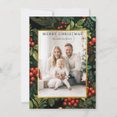 Frohe Weihnachten! Weihnachtsmuster, einfaches Fot Feiertagskarte (Vorderseite)