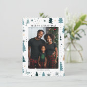 Frohe Weihnachten! Weihnachtsmuster, einfaches Fot Feiertagskarte (Stehend Vorderseite)