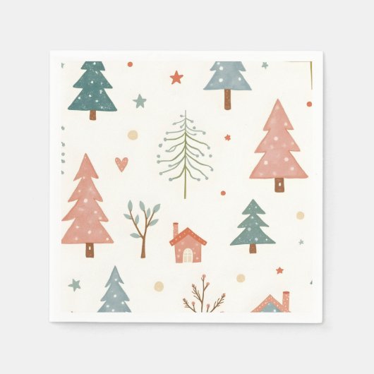 Frohe Weihnachten! Weihnachtsservietten. Serviette (Vorderseite)