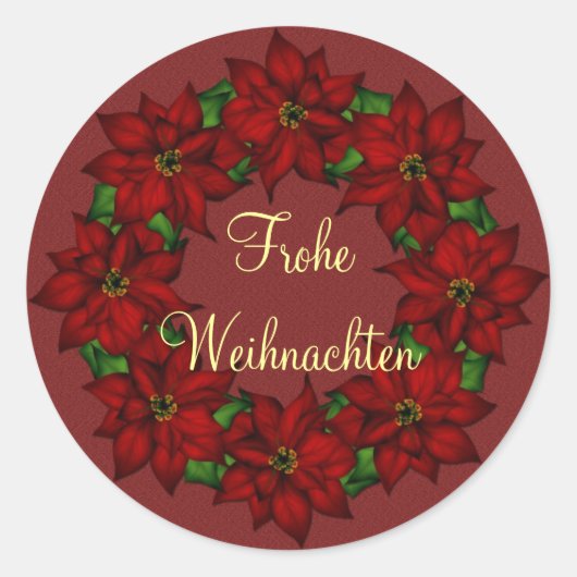 Frohe Weihnachten - Weihnachtsstern Motiv Runder Aufkleber (Vorderseite)