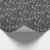 Frohe Weihnachten Weihnachtsymbole, Schwarz und We Geschenkpapier (Ecke)