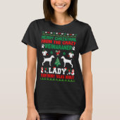 Frohe Weihnachten Weimaraner Lady Ugly Sweater T-Shirt (Vorderseite)