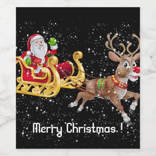 Frohe Weihnachten Weinetikett (Einzelnes Label)