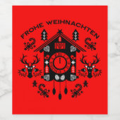 Frohe Weihnachten Weinetikett (Einzelnes Label)