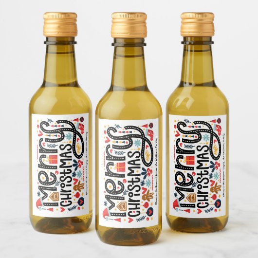 Frohe Weihnachten Weinetikett (Flaschen)